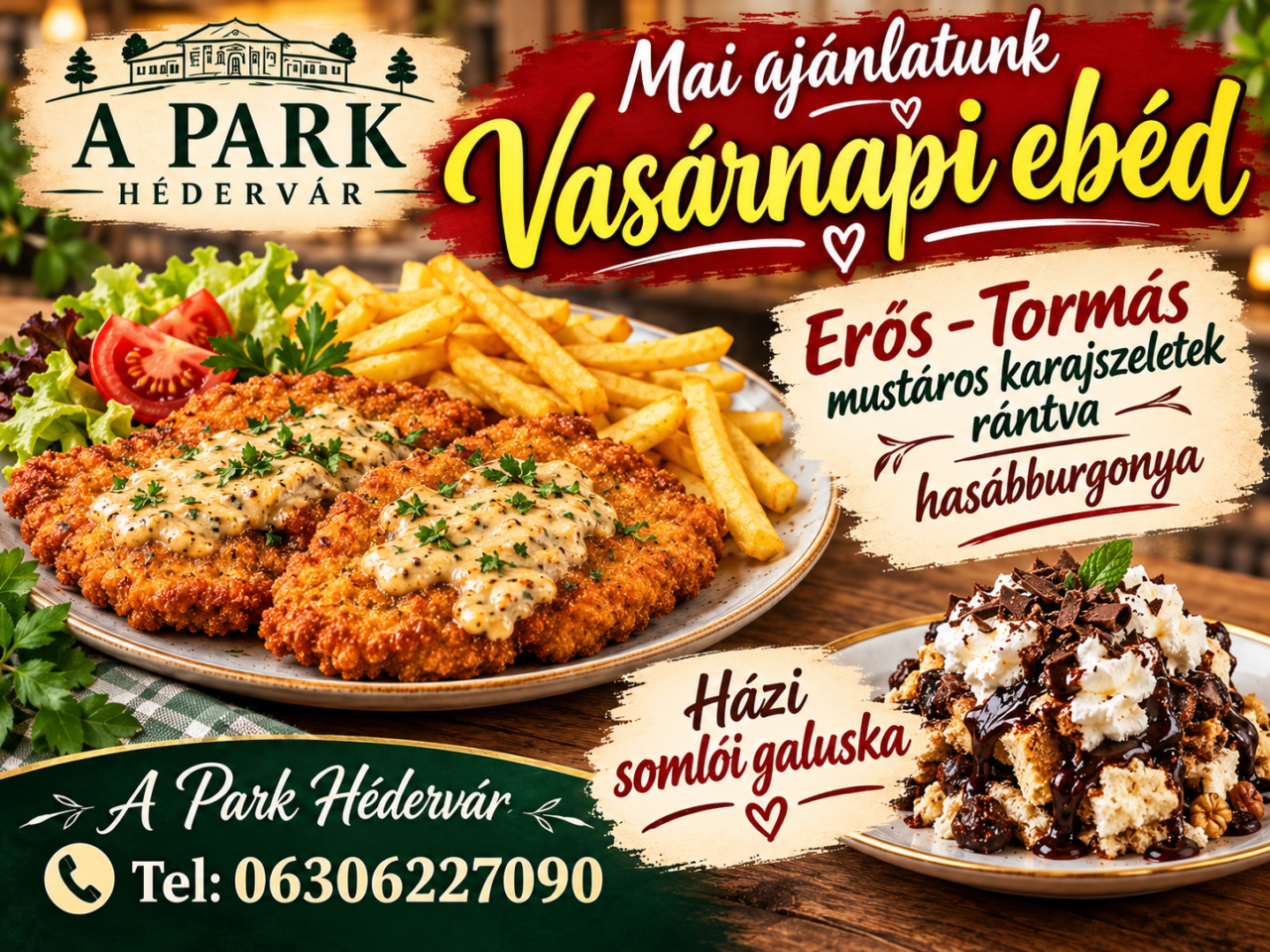 Vasárnapi ebéd az A Park Hédervárban